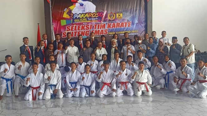 
					Perwakilan atlet Karate kabupaten/kota se-Sulteng. Foto : Humas Pemprov Sulteng